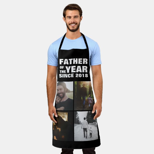 Delantal Personalizado del Día del Padre Collage de fotos P (Gastado)