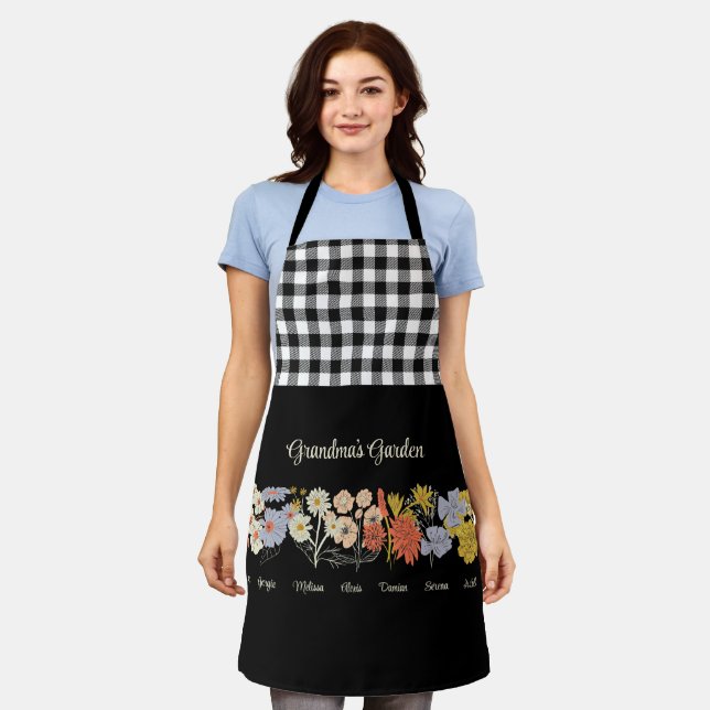 Delantal Personalizado del jardín de flores de la abuela 7  (Gastado)