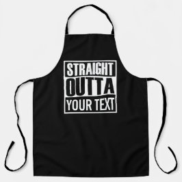 Delantal Personalizado DIRECTO OUTTA blanco y negro