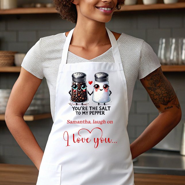 Delantal Personalizado Divertido Amor Comida Regal (Personalized Funny Love Food Apron Valentine Gift)