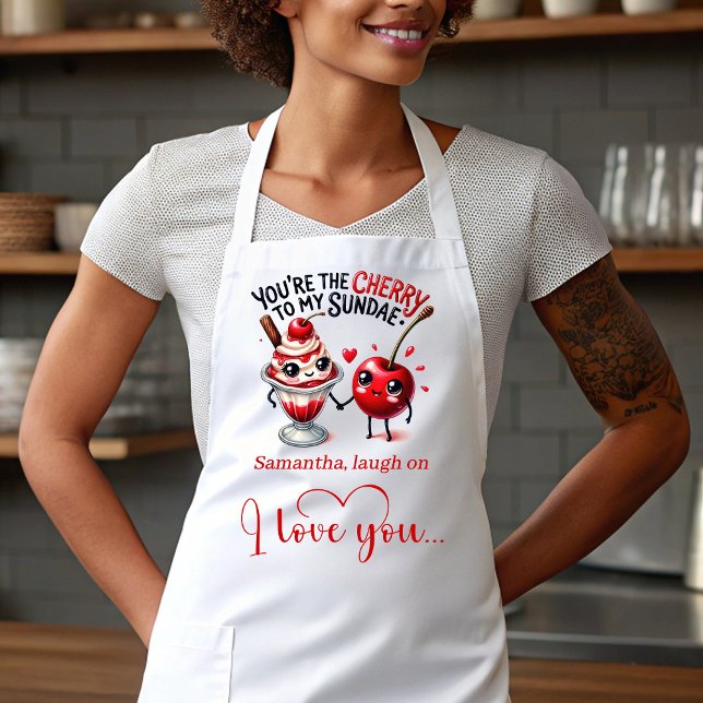 Delantal personalizado divertido comida romántico  (Personalized Funny Food Romantic Valentine Apron)