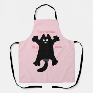 Delantal #personalizado #divertido #gato tirando almohada