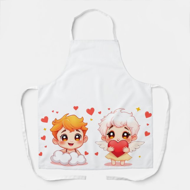 Delantal Personalizado divertido jugando ángeles por amarte (Anverso)