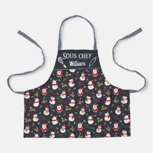 Delantal Personalizado divertido, muñeco de nieve, Navidade