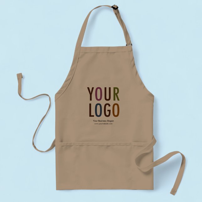 Delantal Personalizado Empresarial Apron Empresa Logotipo E (MISOOK Khaki Apron with Logo and Pockets)