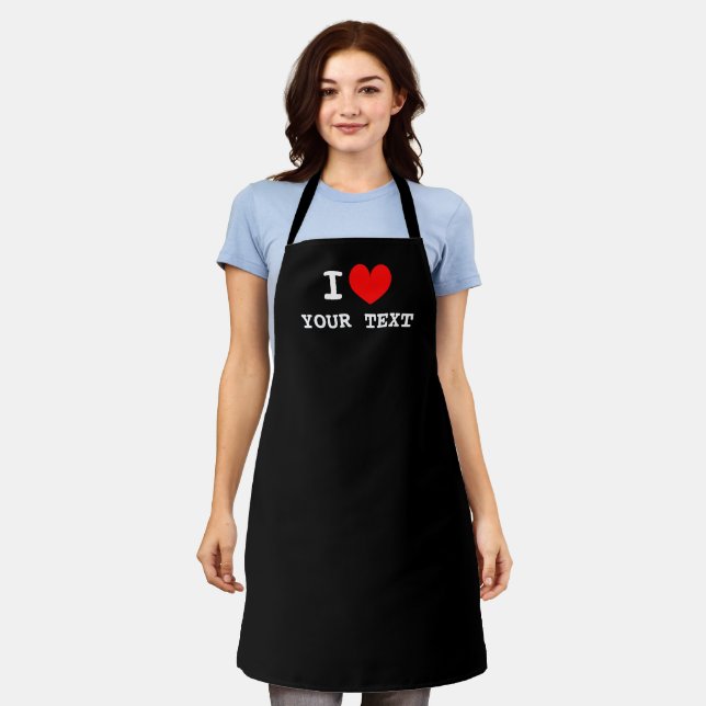 Delantal Personalizado en el corazón cocina hornear y cocin (Gastado)