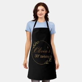 Delantal Personalizado en negro y dorado