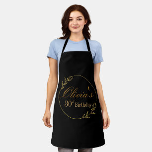 Delantal Personalizado en negro y dorado