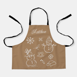Delantal Personalizado encantador Snowman serpentea Navidad
