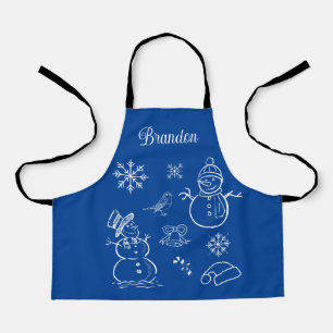 Delantal Personalizado encantador Snowman serpentea Navidad