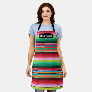 Delantal Personalizado español Serape Mexicano Personaliza