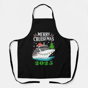 Delantal Personalizado Feliz Crucero Navideño Familia Barco