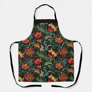Delantal personalizado Flores Rojas William Morris