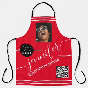 Delantal Personalizado Foto Logo Menú QR CODE Restaurant R