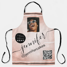 Delantal Personalizado Foto Logo Menú QR CÓDIGO Restaurante