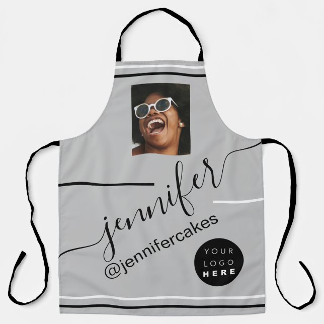 Delantal Personalizado Foto Logotipo Cafetería Tartas Helad (Anverso)