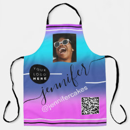 Delantal Personalizado Foto Logotipo Menú QR CÓDIGO Terapia