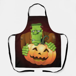 Delantal Personalizado Frankenstein con Calabaza