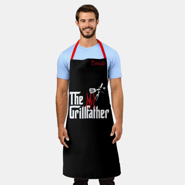 Delantal Personalizado Funny Chef Grill Padre Mens (Gastado)