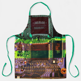Delantal Personalizado Geek & Glitch Printed Circuit Board