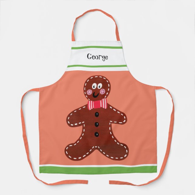 Delantal Personalizado Gingerbread Man Navidades (Anverso)