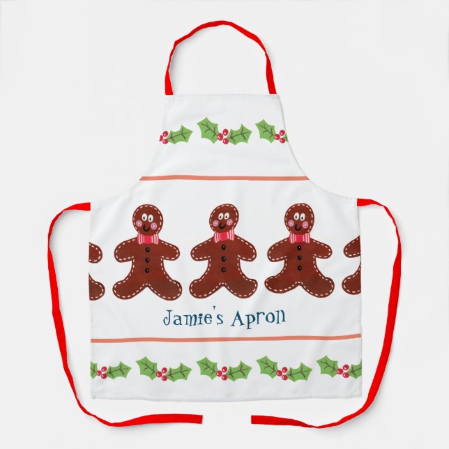 Delantal Personalizado Gingerbread Man Navidades (Anverso)