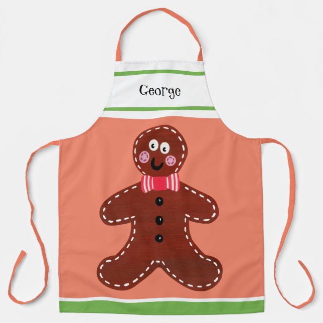 Delantal Personalizado Gingerbread Man Navidades (Anverso)