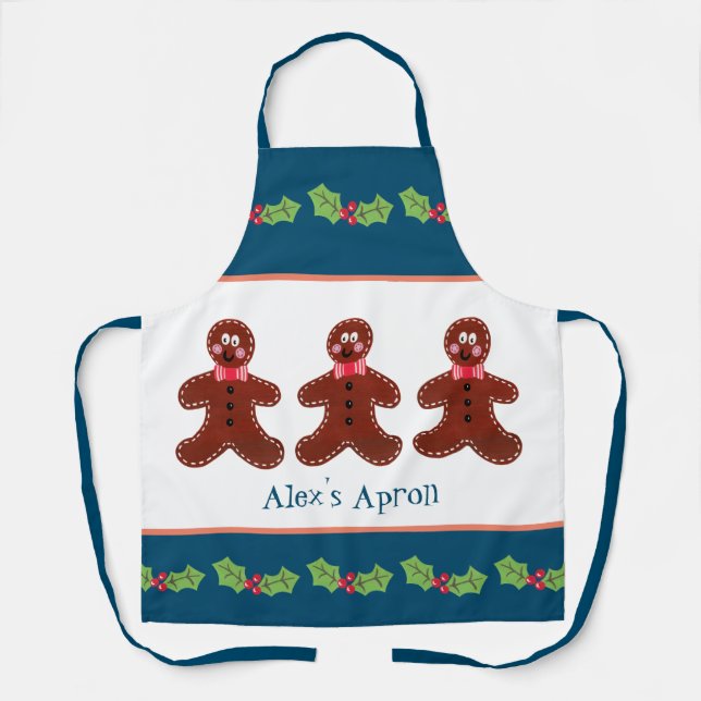 Delantal Personalizado Gingerbread Man Navidades (Anverso)