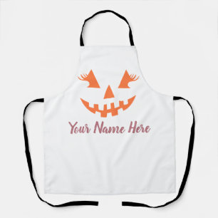 Delantal Personalizado Girly Jack O Lantern Pumpkin Hallowe
