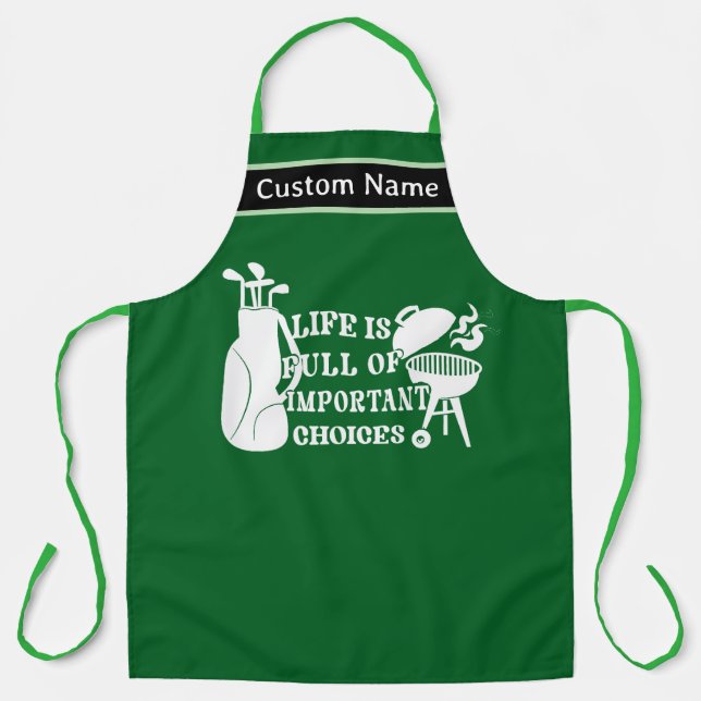 Delantal Personalizado Golf BBQ Apron - Regalo de golf pers (Anverso)