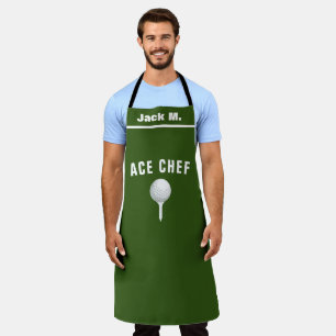 Delantal Personalizado Golfer Kitchen Gift, chef Ace person