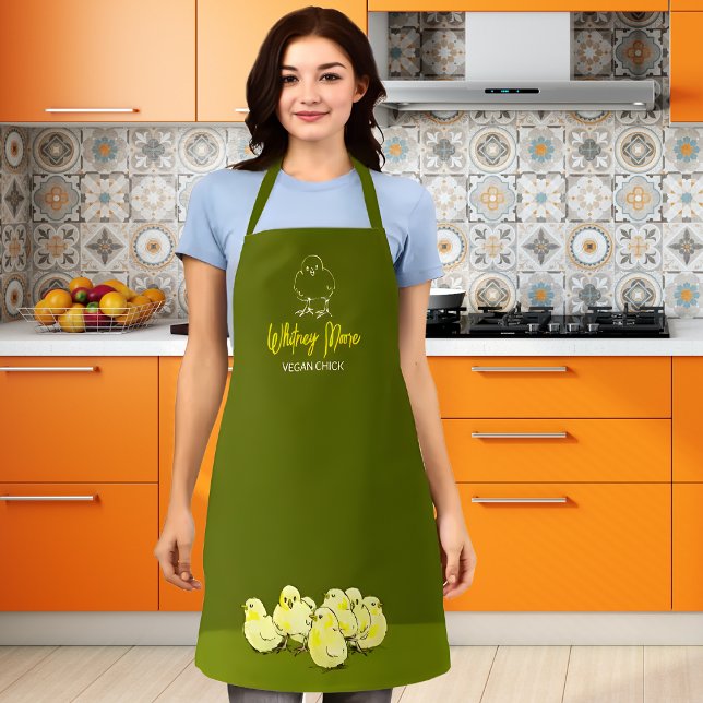 Delantal Personalizado Green Vegan Chick (Subido por el creador)