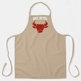 Delantal Personalizado Grill Master Red Bull Head Apron
