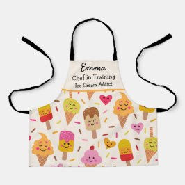 Delantal Personalizado Kawaii Ice Cream Lollipop Chef en en