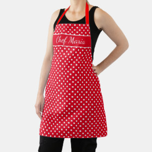 Delantal Personalizado linda cocina de patrones de polka ro