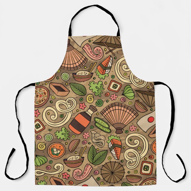 Delantal Personalizado lindo dibujado a mano Japón comida s (Anverso)
