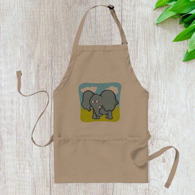 Delantal Personalizado lindo Elefante jungla divertida anim (Subido por el creador)
