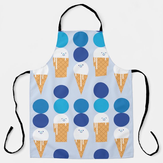 Delantal Personalizado lindo helado diseño de patrones sin  (Anverso)