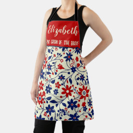 Delantal Personalizado Mamá Hogar Cocinero Valiente Floral