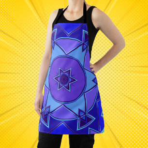 Delantal Personalizado Mandala Azul y Púrpura