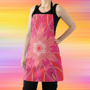 Delantal Personalizado Mandala Flor Rosa