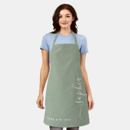 Delantal personalizado minimalista con nombre pers