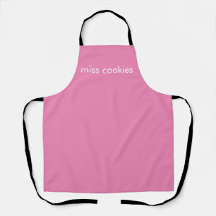 delantal personalizado miss cookies - rosa simple 