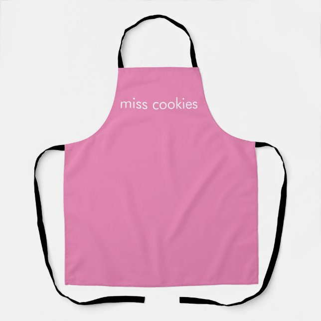 delantal personalizado miss cookies - rosa simple  (Anverso)