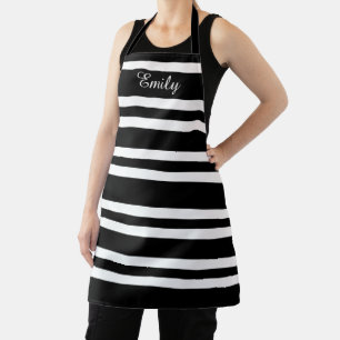 Delantal Personalizado Moderno Blanco Y Negro
