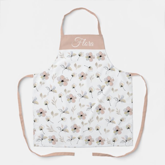 Delantal Personalizado Moderno Boho Floral AOP Apron (Anverso)