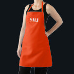 Delantal Personalizado moderno monograma iniciales neón nar<br><div class="desc">Las iniciales de los personalizados modernos en monograma son las letras blancas del neón naranja Apron. letras blancas, fondo rosa claro. Usted puede elegir su color de correa. ¡Un gran regalo para su madre, amigos y usted! Diseño moderno, minimalista, sencillo y elegante. Excelente para cocineros, chefs, cerámica, artesanía, trabajo, cocina,...</div>