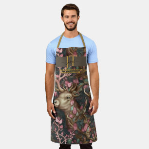 Delantal Personalizado Monograma de tonos marrones de cuent