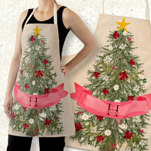 Delantal Personalizado Monograma Lovely Watercolor Árbol d