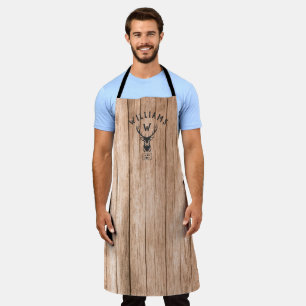 Delantal Personalizado Monograma Rústico Nombre Familia Wo